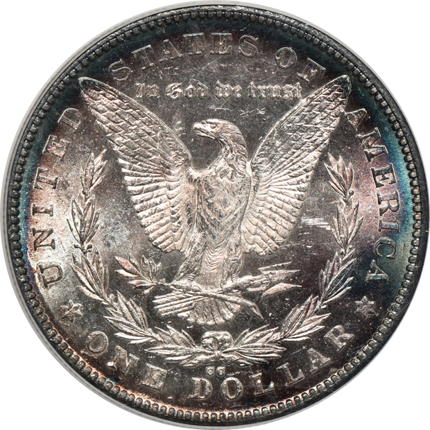 Six silver type coins, as described