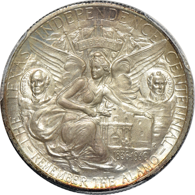 Four certified silver commemorative half-dollars