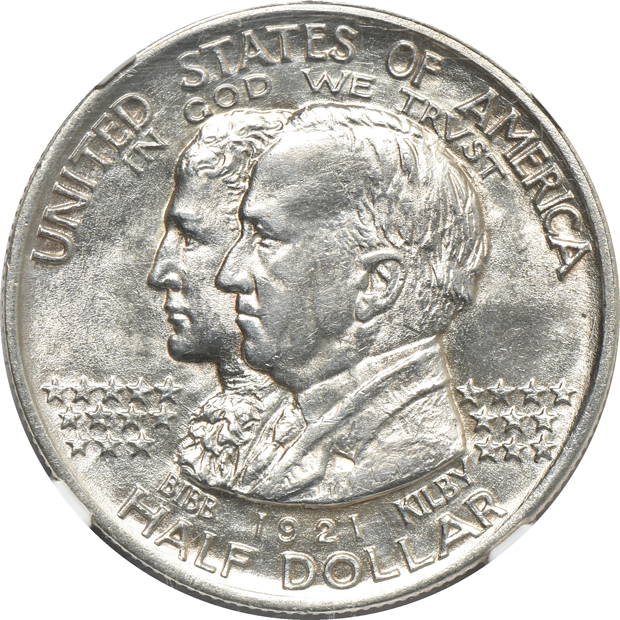 Four certified silver commemorative half-dollars