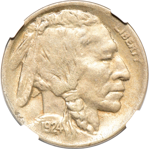 1924-D AU-58, and a 1924-S VF-35, both NGC