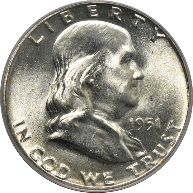 1951 MS-65FBL, 1951-D MS-66FBL, and a 1951-S MS-66FBL, all PCGS