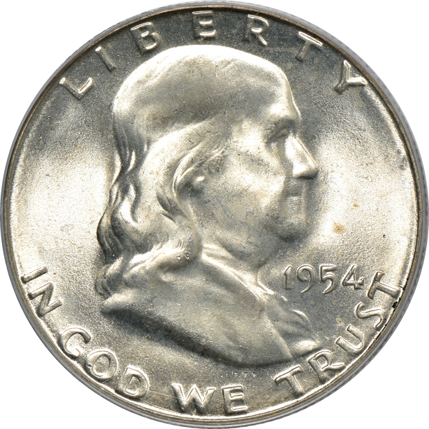 1954-S MS-65FBL (green label), and a 1954-S MS-66FBL CAC, both PCGS
