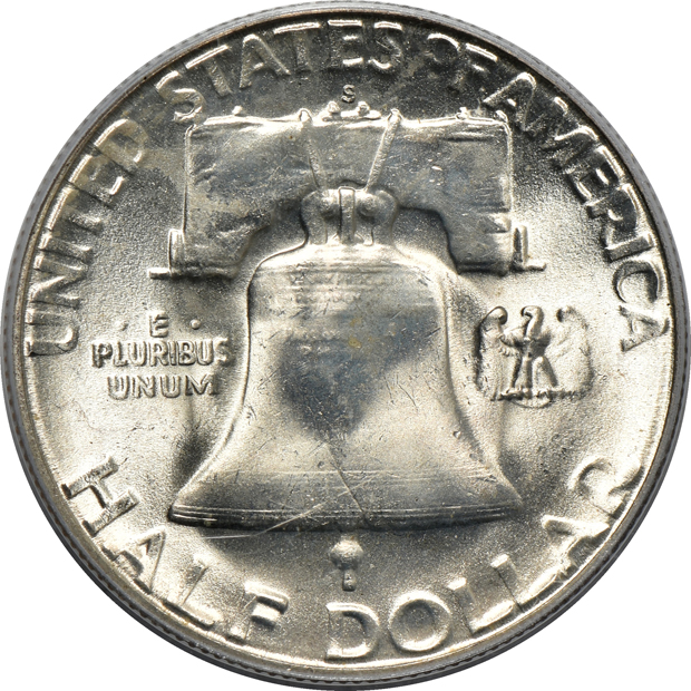1954-S MS-65FBL (green label), and a 1954-S MS-66FBL CAC, both PCGS
