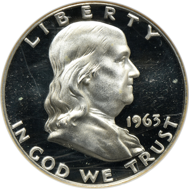 Nine Proof Franklin half-dollars certified by NGC
