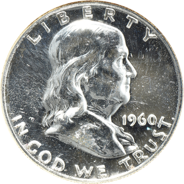 Nine Proof Franklin half-dollars certified by NGC