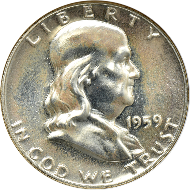 Nine Proof Franklin half-dollars certified by NGC