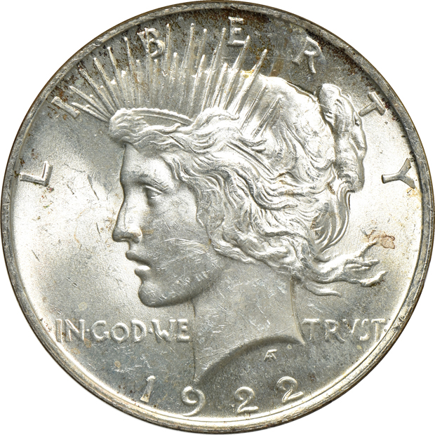 Five Peace silver dollars, all SAMPLE NGC MS-60 (no line)