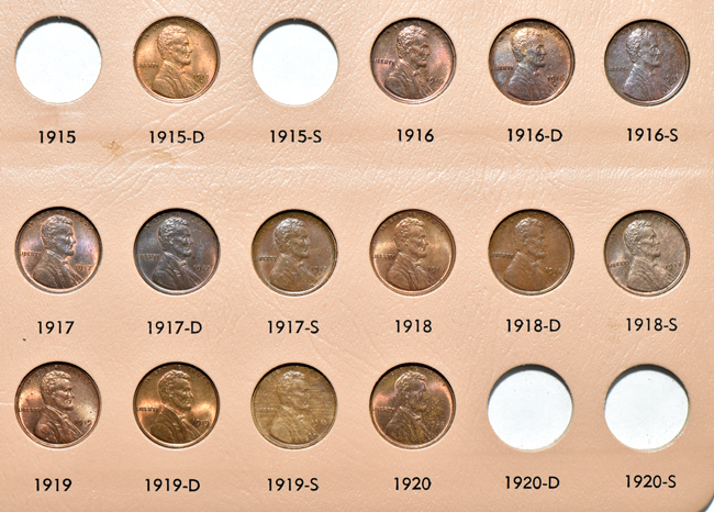 Collection of 267 different Lincoln cents in a Dansco 8100 album