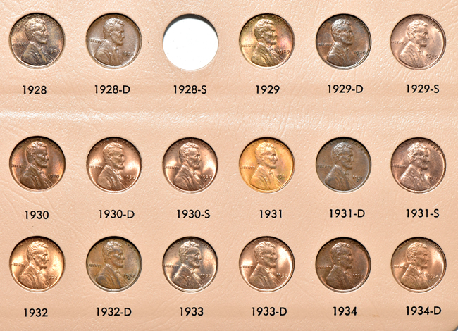 Collection of 267 different Lincoln cents in a Dansco 8100 album