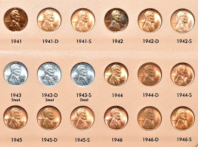 Collection of 267 different Lincoln cents in a Dansco 8100 album