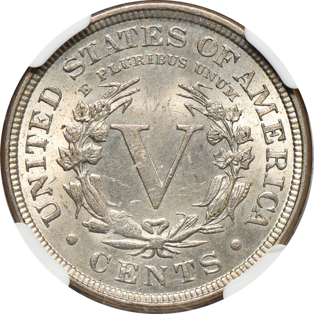 Five Liberty Head nickels certified MS-62