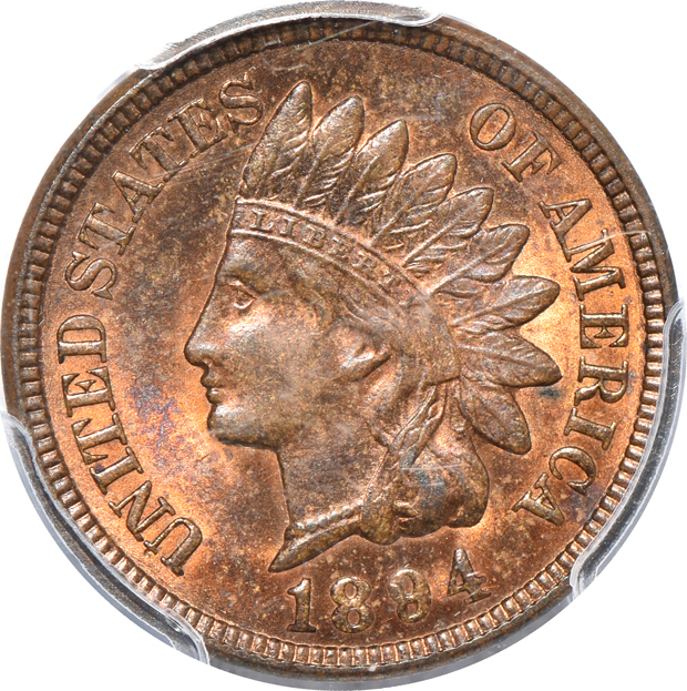 Five Indian Head cents, all PCGS MS-64RB