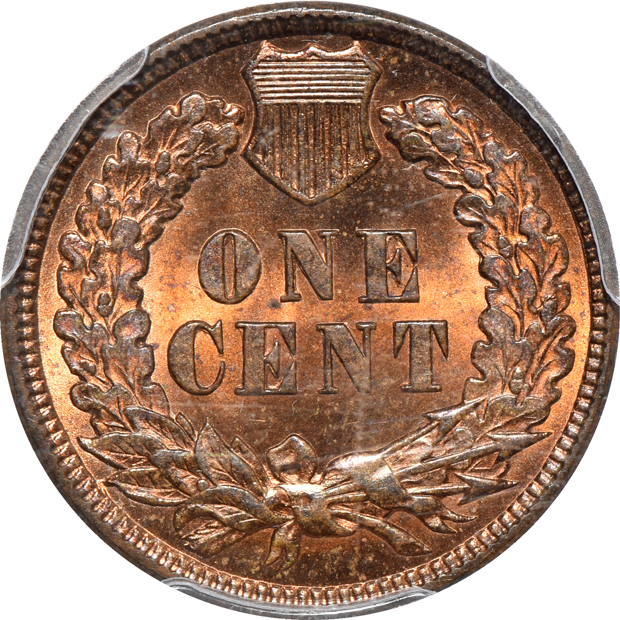 Five Indian Head cents, all PCGS MS-64RB