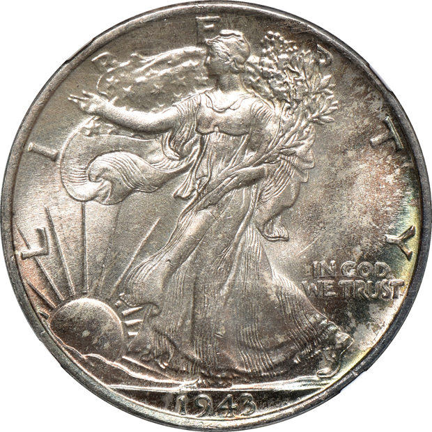 Four certified Walking Liberty half-dollars, and four certified Franklin half-dollars