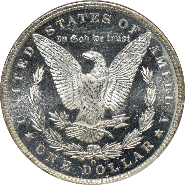 Five certified Morgan silver dollars