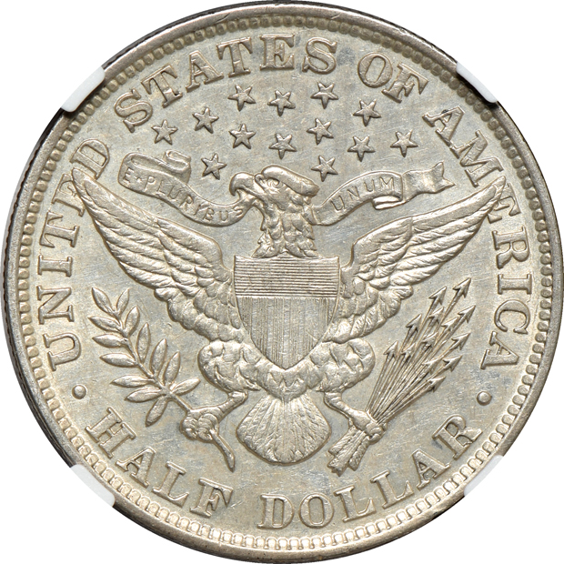 Four US half-dollar type coins certified by NGC, as described