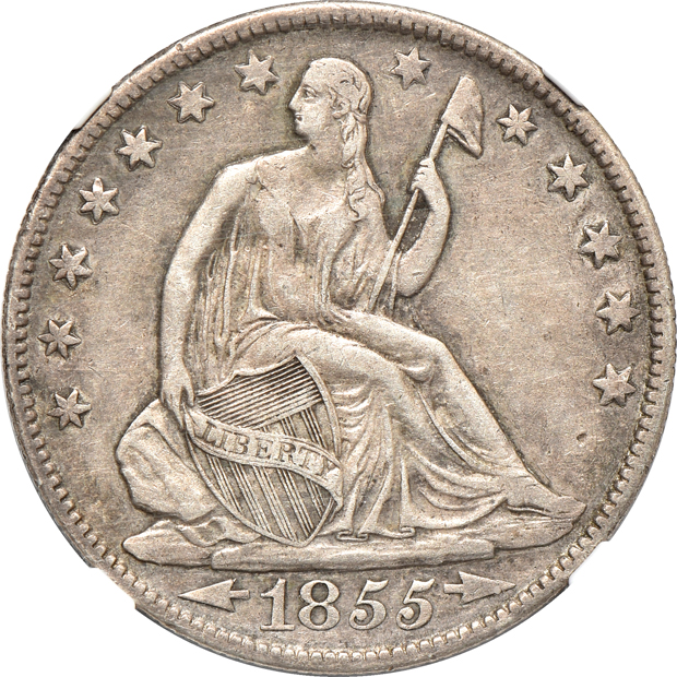 Four US half-dollar type coins certified by NGC, as described