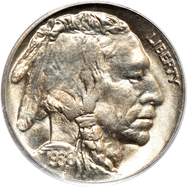 Eight certified Buffalo nickels