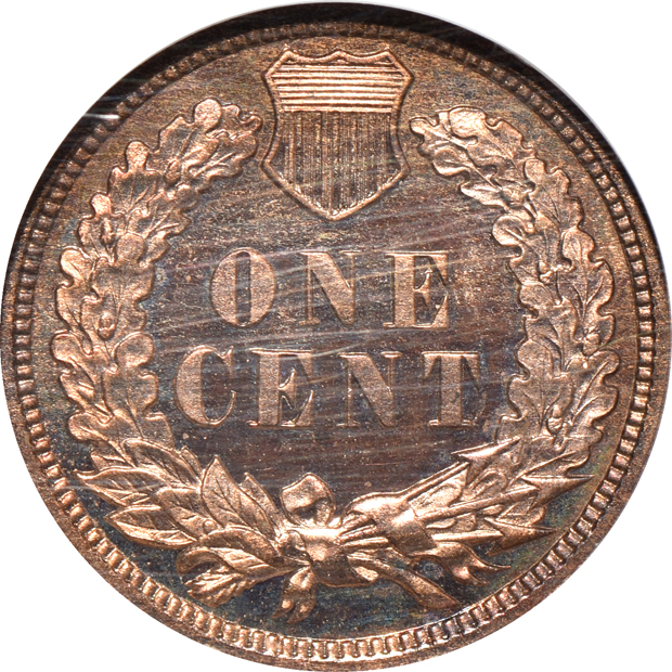 1882 Shield nickel PCGS PR-64 CAC, and a 1909 Indian cent NGC PR-65 RB
