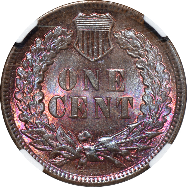 Five certified Indian Head cents