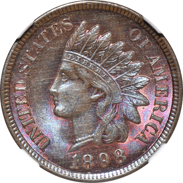 Five certified Indian Head cents