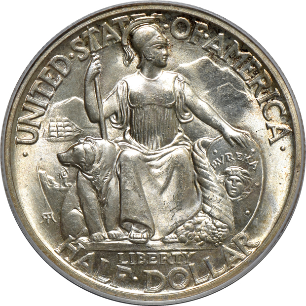 Five certified silver commemorative half-dollars