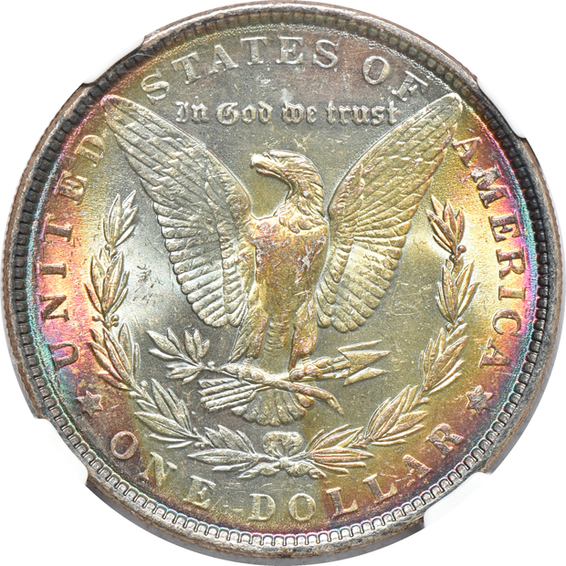 1880-S MS-65 Star, 1885-O MS-63 Star, and an 1886 MS-63 Star, all NGC CAC