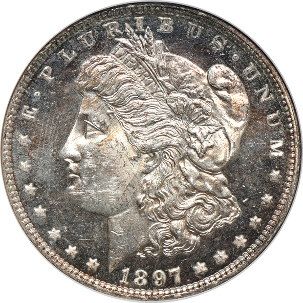 1884-CC MS-64 PL CAC, 1888-O MS-63 PL CAC, and an 1897 MS-63 PL, all NGC