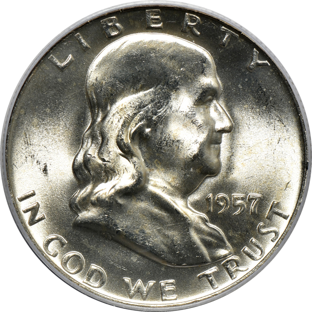 Eight PCGS certified Franklin half-dollars