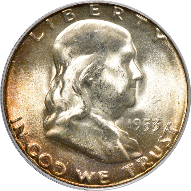 Eight PCGS certified Franklin half-dollars