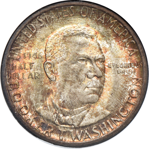Five NGC certified silver commemorative half-dollars