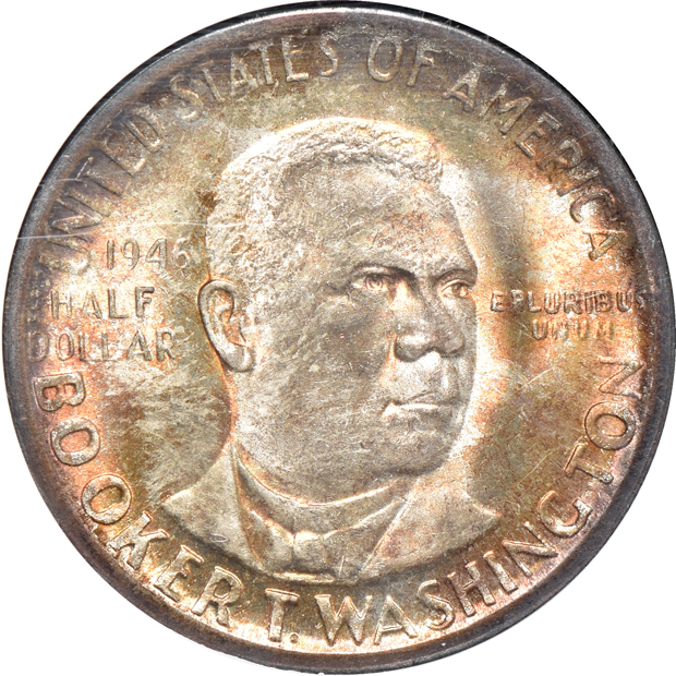 Five NGC certified silver commemorative half-dollars