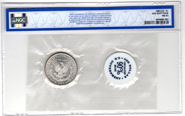 1881-CC VAM-2 GSA soft pack NGC MS-63