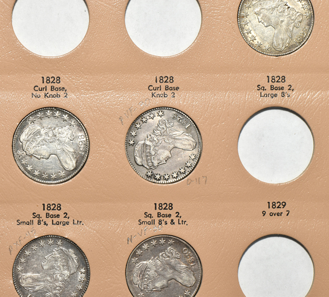 Twenty-four different early half-dollars in a Dansco 6151 Volume 2 album
