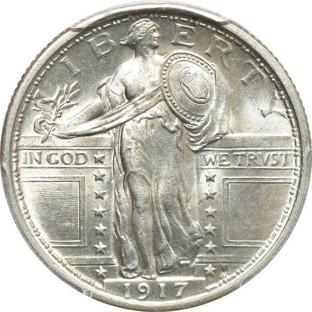 1893 Isabella quarter MS-63, and a 1917 Type 1 Standing Liberty quarter MS-64FH, both PCGS