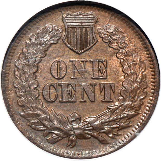 1860 PCGS UNC details/smoothed surfaces, and an 1864 bronze MS-64 BN