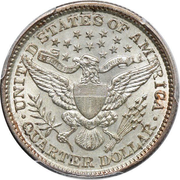 1895-S AU-55, 1898 AU-58, and a 1908 AU-58, all PCGS