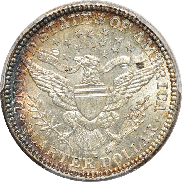 1895-S AU-55, 1898 AU-58, and a 1908 AU-58, all PCGS