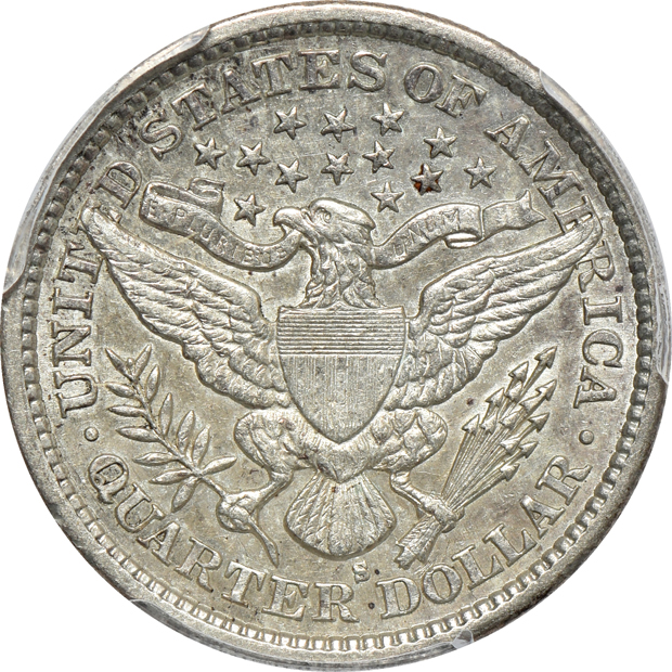 1894-S AU-55, 1900-S AU-53, and a 1909-S AU-50, all PCGS
