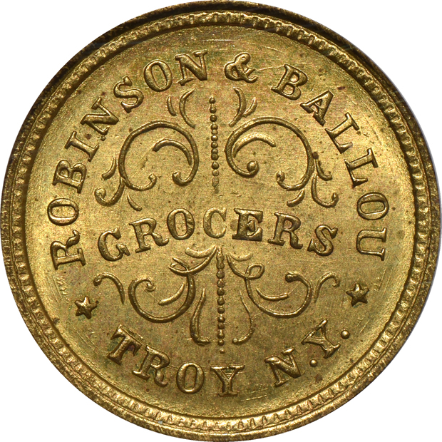 Five Civil War Tokens certified by ANACS