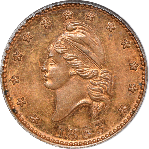 Five Civil War Tokens certified by ANACS