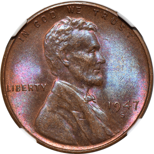 1972 Doubled Die Obverse MS-63 BN, plus five additional Lincoln Wheat cents, all NGC