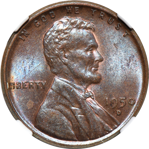 1972 Doubled Die Obverse MS-63 BN, plus five additional Lincoln Wheat cents, all NGC