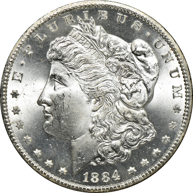 1880-CC GSA MS-63, and an 1884-CC GSA MS-65, both NGC