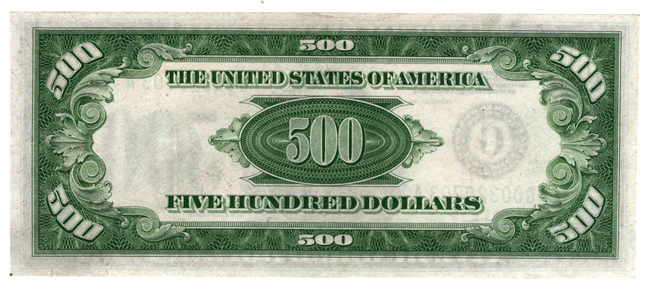 1934-A $500 Chicago Fr# 2202-G - XF