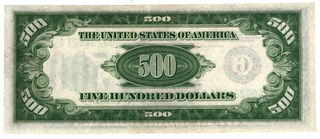 1934-A $500 Chicago Fr# 2202-G - AU