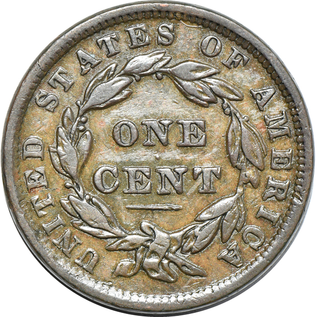 Nine large cents, as described