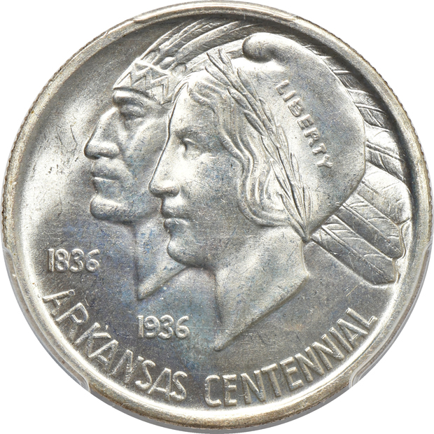Four certified silver commemorative half-dollars