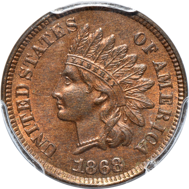 1868 MS-63RB, 1908 MS-64RB CAC, and a 1909 MS-64RD, all PCGS