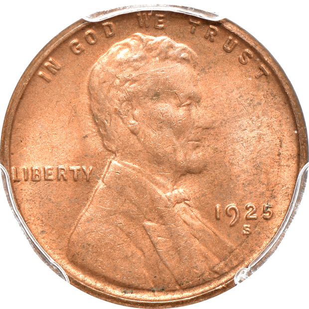 Five different Lincoln Wheat cents certified by PCGS